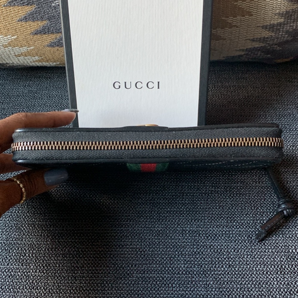 🖤❤️💚Gucci Quilted Leather Web GG Marmont Zip Around Wallet🖤❤️💚 - Picture 5 of 13